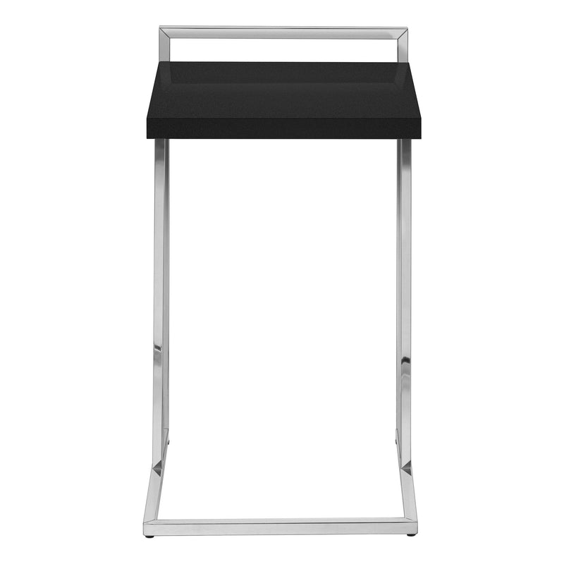 Wood And Metal End Table - Black / Silver