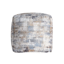 Load image into Gallery viewer, Cotton Abstract Pouf Ottoman - Blue
