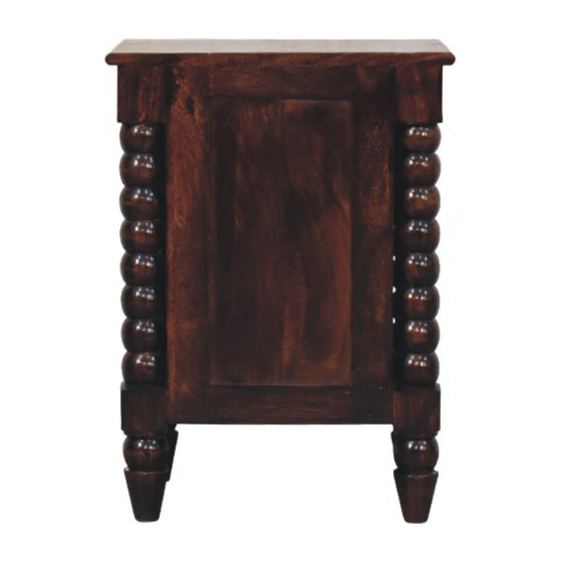 Solid Wood Spindle Two Drawer Nightstand (731543) - Brown