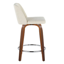 Load image into Gallery viewer, Toriano - Mid Century Modern Fixed Height Counter Stool With Swivel With Round Footrest (Set of 2)

