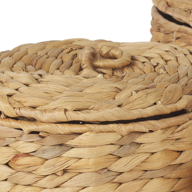 Fabric Decorative Box Tabletop Sculpture (Set of 3) - Brown