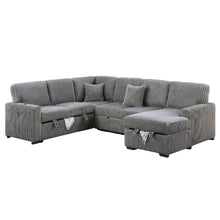Load image into Gallery viewer, Convertible Sectional Upholstered Sleeper Sofa With Storage Chaise

