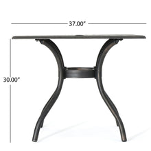 Load image into Gallery viewer, Enchantia - Outdoor Square Dining Table With Weave Tabletop And Flared Legs - Copper
