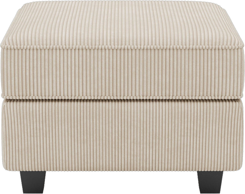 Corduroy Storage Ottoman - Beige / Black