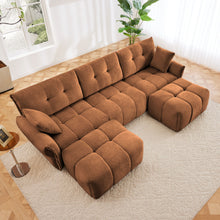 Load image into Gallery viewer, Sofa Set With Ottoman And Pillows, Textured, High Resilience Cushions
