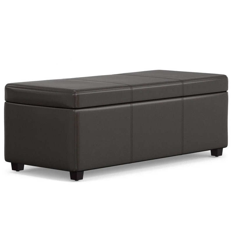 44" Upholstery Storage Ottoman - Dark Brown / Brown
