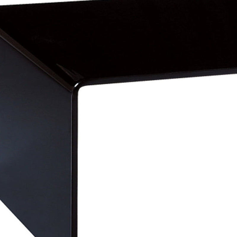 24" Glass Sled Coffee Table - Black