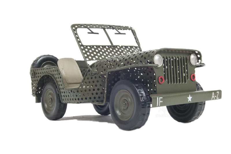 c1945 Willys CJ-2A Overland Jeep Sculpture - Green