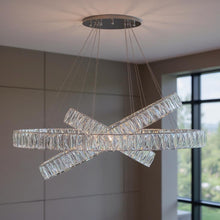 Load image into Gallery viewer, Three Light Crystal LED Dimmable Chandelier - Clear / Silver

