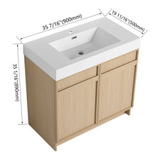 Load image into Gallery viewer, Freestanding Bathroom Vanity With Resin Sink &amp; Soft Close Cabinet Doors
