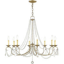 Load image into Gallery viewer, 28" Eight Light Dimmable Chandelier With Shades - Silver
