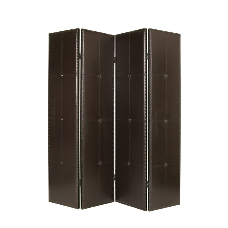 76" x 84" Faux Leather Screen - Brown