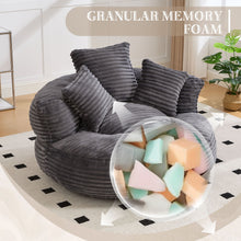Load image into Gallery viewer, Oversized Bean Bag Chair With 3 Pillows &amp; Armrest - Dark Gray
