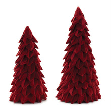 Load image into Gallery viewer, Fabric Trees Tabletop Sculpture (Set of 2) - Red
