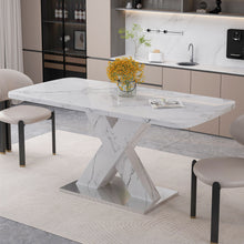 Load image into Gallery viewer, Modern Rectangle Dining Table With Stretchable TopAnd X Shape Legs
