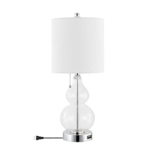 Load image into Gallery viewer, Gourd USB Bedside Lamps With Drum Shades (Set of 2) - Silver
