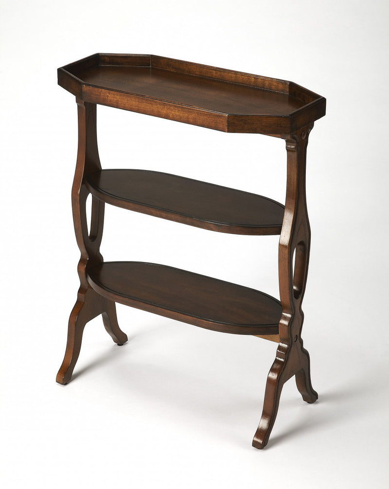 End Table With Two Shelves - Dark Brown