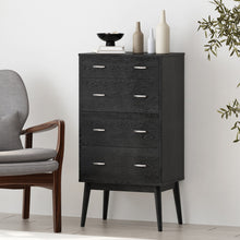Load image into Gallery viewer, Wilbur - Faux Wood And Rubberwood 4 Drawer Dresser - Black

