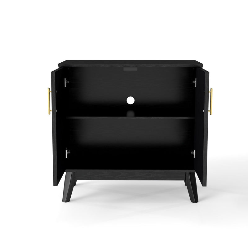 32" Wood Accent Cabinet - Black