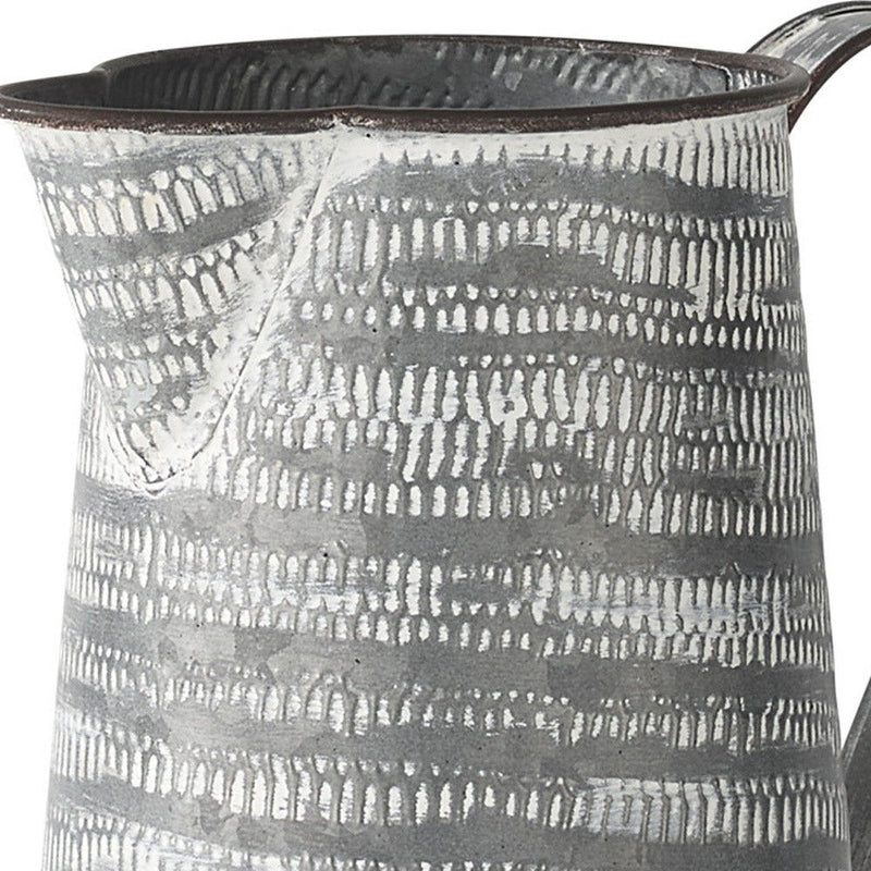 Striped Tapered Jug Vase - Gray / White
