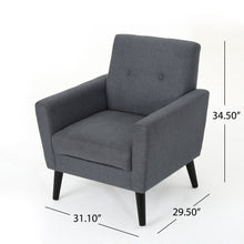 Load image into Gallery viewer, Contemporary Club Chair With Nailhead Trim Fabric And Birch Wood Legs

