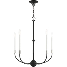 Load image into Gallery viewer, 28" Five Light Dimmable Chandelier With Shades - Black
