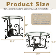 Load image into Gallery viewer, 3 Piece Coffee Table Set With Tempered Glass Surface - Black
