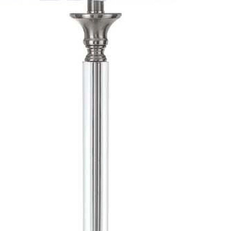 60" Traditional Shaped Floor Lamp With White Square Shade - Nickel