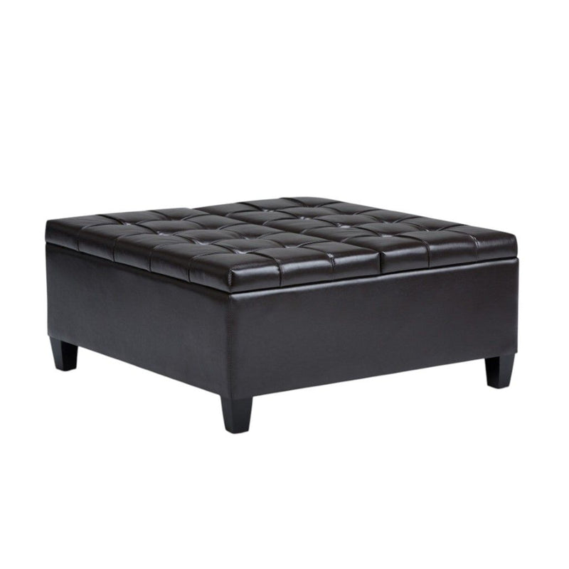 Cocktail Ottoman With Storage - Brown / Espresso