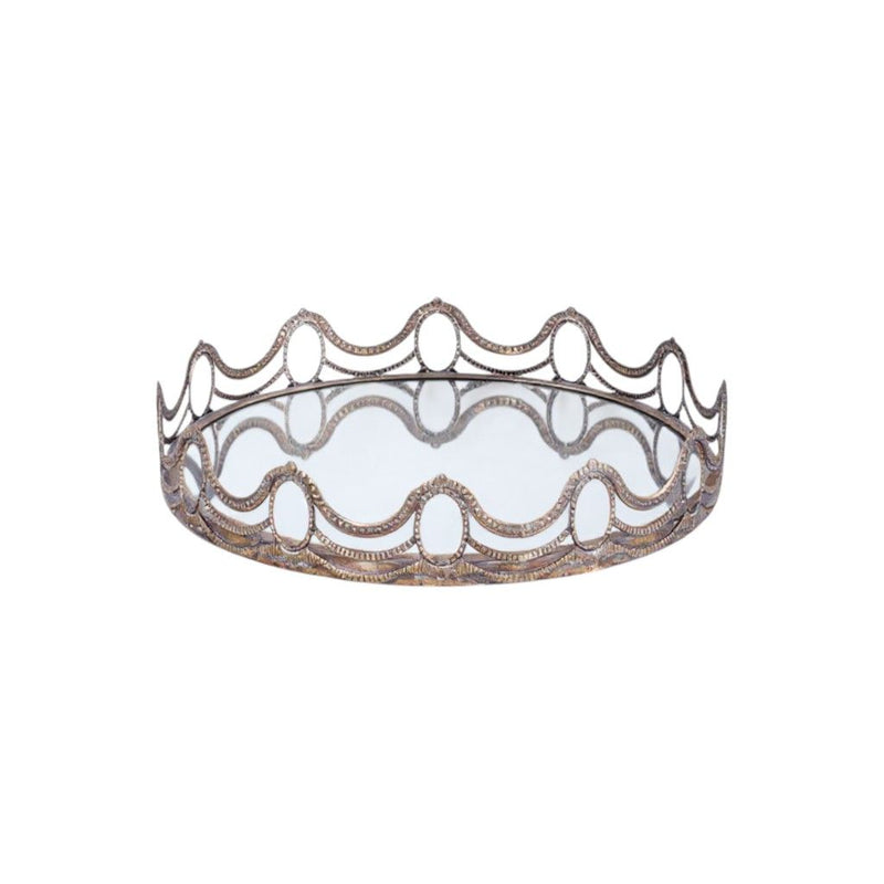 Round Ornate Framed Accent Mirrors (Set of 2) - Gold
