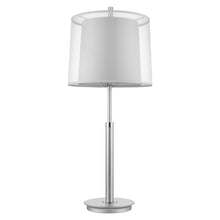 Load image into Gallery viewer, Metal Table Lamp With White Empire Shade - Silver
