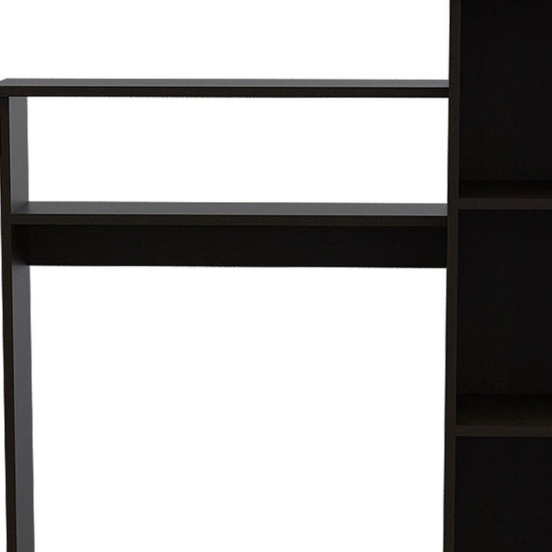 2 Piece Set Computer Desk With Hutch And Bookshelf - Black