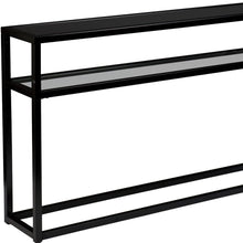 Load image into Gallery viewer, 50" Glass Frame Console Table With Shelves - Black
