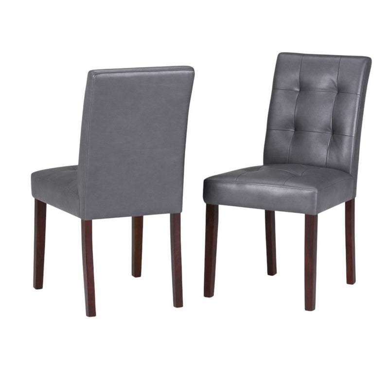Dining Parsons Chairs Wood (Set of 2) - Brown / Gray
