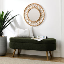 Load image into Gallery viewer, Ottoman Oval Storage Bench With Rubber Wood Legs
