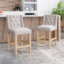 Load image into Gallery viewer, Vienna - Contemporary Fabric Tufted &amp; Wingback Counter Stools (Set of 2)
