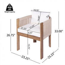 Load image into Gallery viewer, Matera - Patio Dining Chair (Set of 2) With Wraparound Back And Removable Cushion Cover - Teak / Beige
