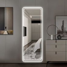 Load image into Gallery viewer, Frameless Full Length Floor Mirror With LED Light, Dimming &amp; 3 Color Modes Mirror - Silver
