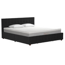 Load image into Gallery viewer, King Upholstered Bed With Storage - Black
