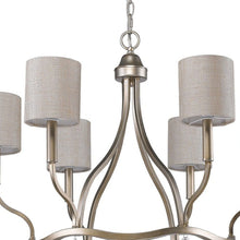 Load image into Gallery viewer, Candle Style Six Light Metal Dimmable Chandelier With White Shades - Gold
