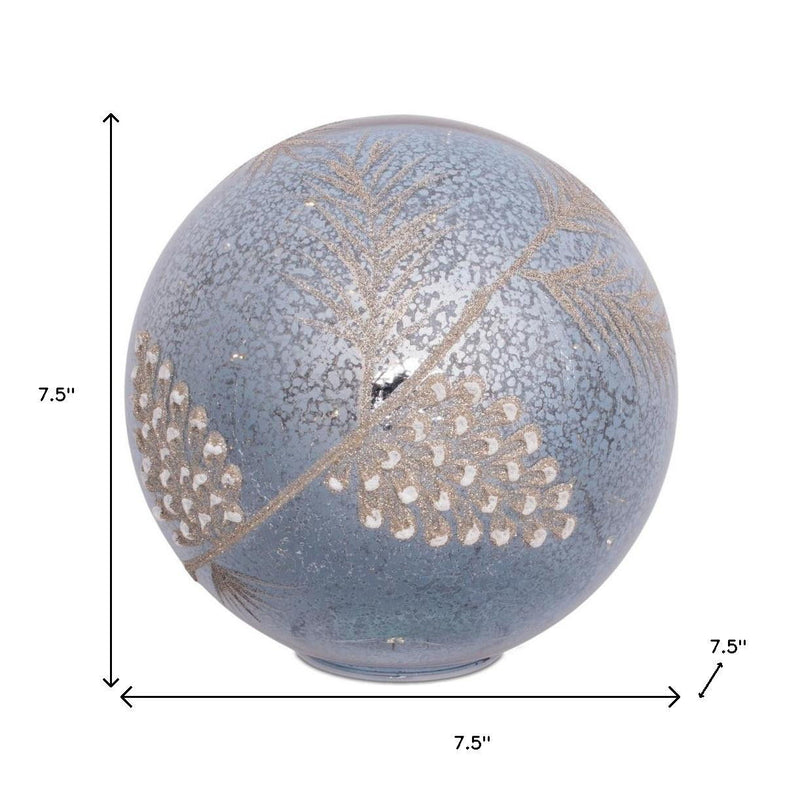 Pinecone Tabletop Sculpture With LED (Set of 2) - Blue / Gray