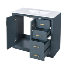 Load image into Gallery viewer, Bathroom Vanity With Sink Combo, Storage Cabinet, Freestanding Set With 3 Drawers &amp; Soft Closing Doors

