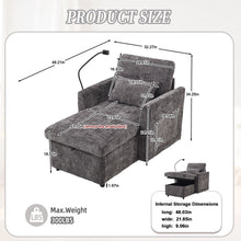Load image into Gallery viewer, Multifunctional Chenille Recliner Sofa With Storage And Phone Bracket
