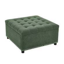 Load image into Gallery viewer, Square Tufted Storage Ottoman With Nailhead Trim
