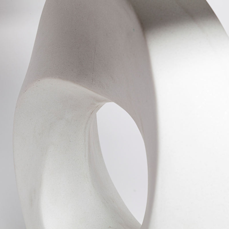 Geometric Table Lamp With Gray Shade - White