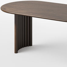 Load image into Gallery viewer, 79" Solid Wood Double Pedestal Base Oval Dining Table - Walnut / Dark Brown
