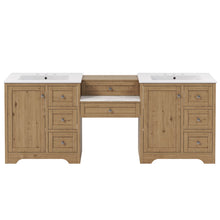 Load image into Gallery viewer, Double Sink Bathroom Vanity With Countertop, 2 Ceramic Sinks, 6 Drawers, Soft Close Design
