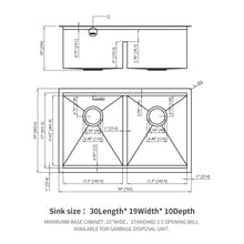 Load image into Gallery viewer, Modern Double Bowl Undermount Kitchen Sink
