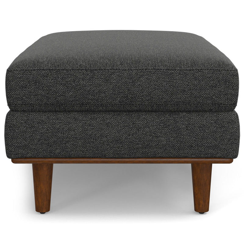 49" Fabric Cocktail Ottoman - Gray / Brown
