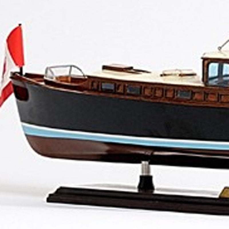 Hand Painted Decorative Boat Model - Black / Brown / Ivory